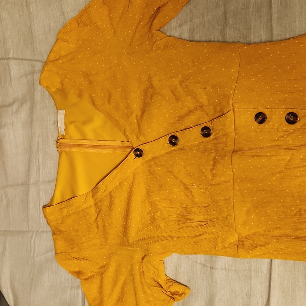 Altar'd State yellow v neck dress size M